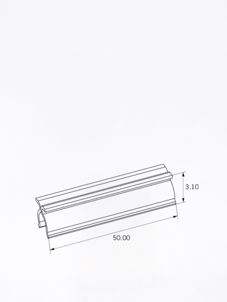 Barra a profilo rotondo con cavaliere Femmina E L50 - Misure